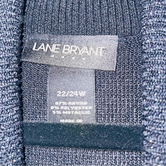 Lane Bryant woman’s sleeveless turtleneck black glitter top size 22/24W stretch - Picture 3 of 8